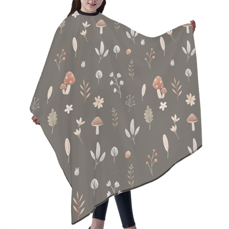 Personality  Beautiful Seamless Pattern With Cute Hand Drawn Forest Paintings. Stock Baby Illustration. Hair Cutting Cape