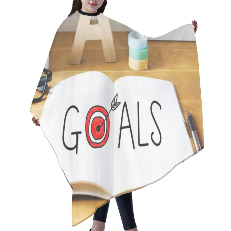 Personality  Goals Concept With Notebook  Hair Cutting Cape