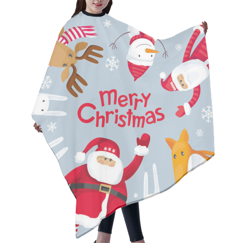 Personality  Merry Christmas Square Composition Hair Cutting Cape