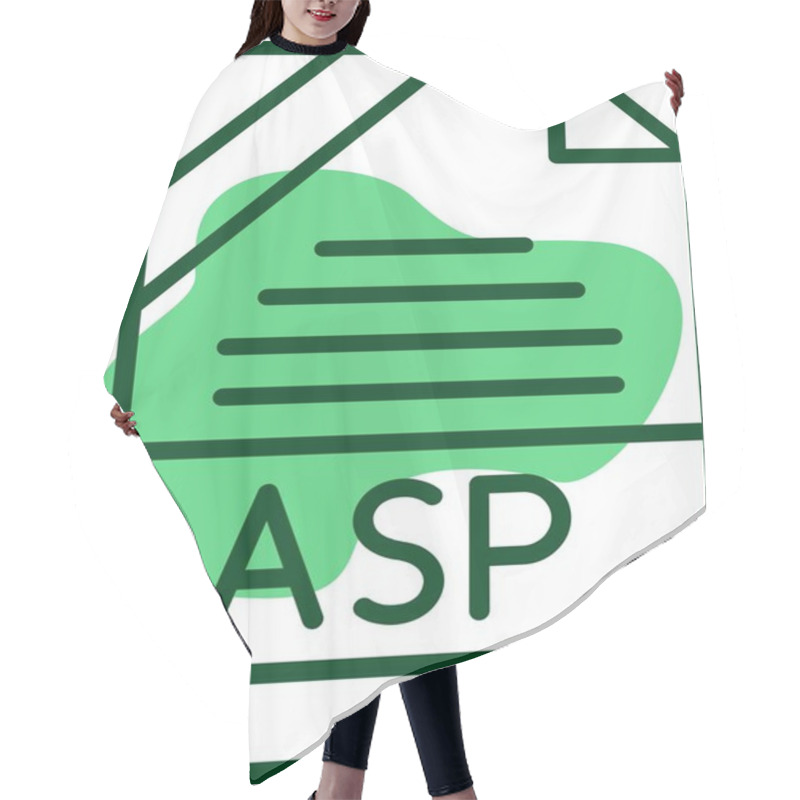 Personality  ASP File Format Icon Vector Illustration  Hair Cutting Cape