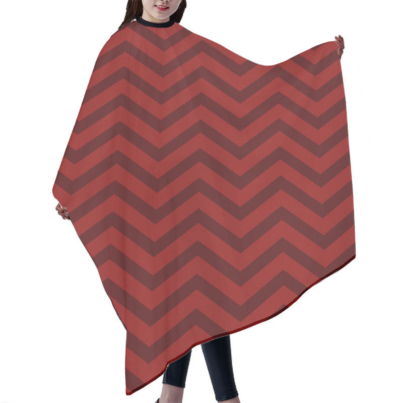 Personality  Red Chevron Zigzag Textured Fabric Pattern Background Hair Cutting Cape