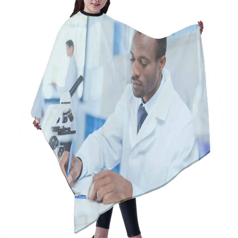 Personality  Scientist Working In Lab  Hair Cutting Cape