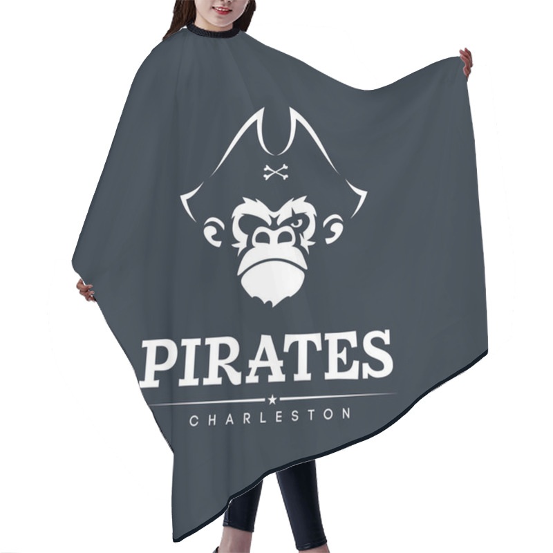 Personality  Modern Professional Emblem Pirates Monkey For American Football Team Hair Cutting Cape