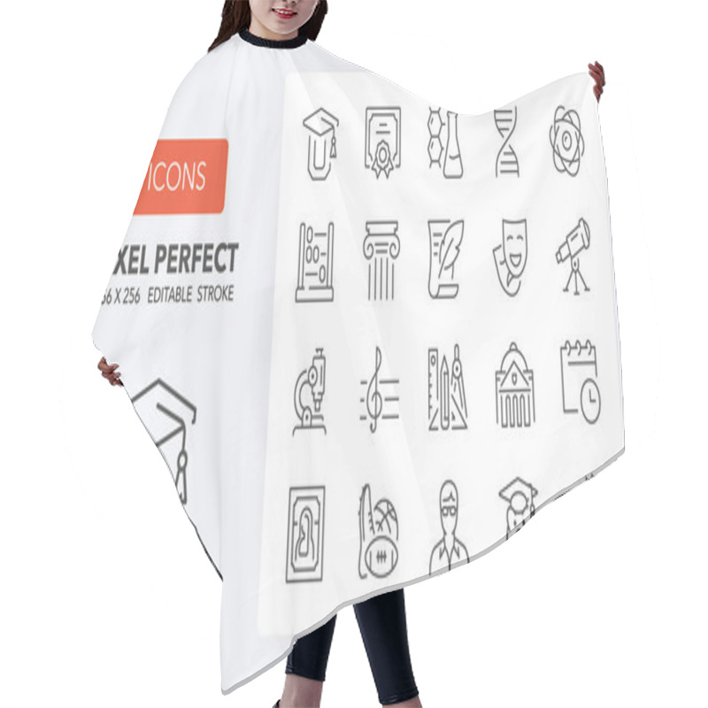 Personality  Education 2 Line Icons 256 X 256 Hair Cutting Cape