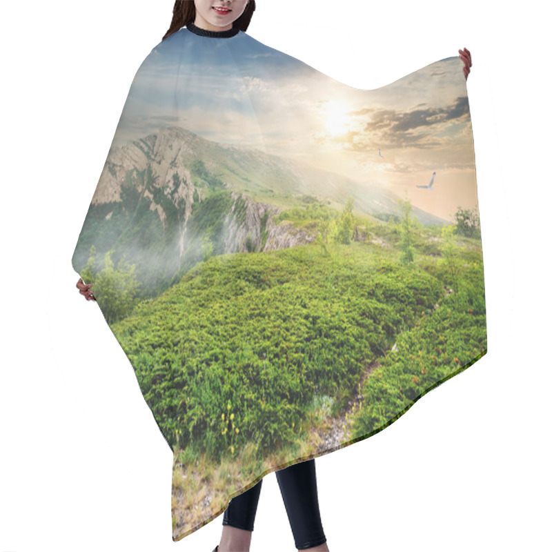 Personality  Juniper In Mountains Hair Cutting Cape