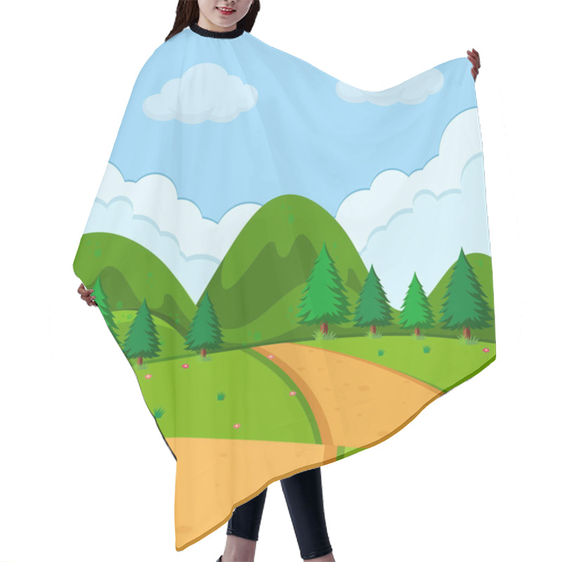 Personality  A simple nature view illustration hair cutting cape