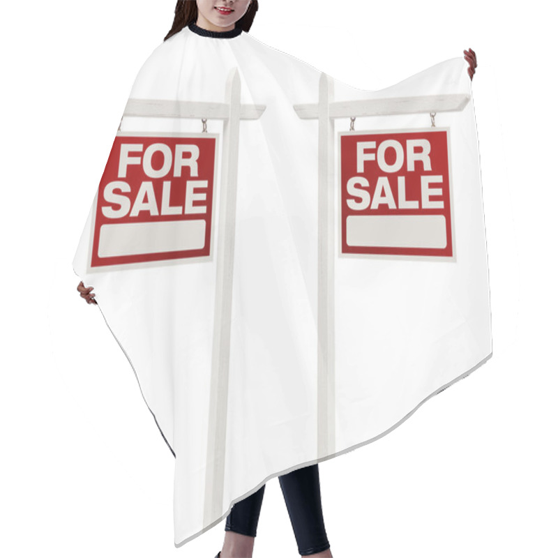 Personality  Pair Of For Sale Real Estate Signs With Clipping Path Hair Cutting Cape