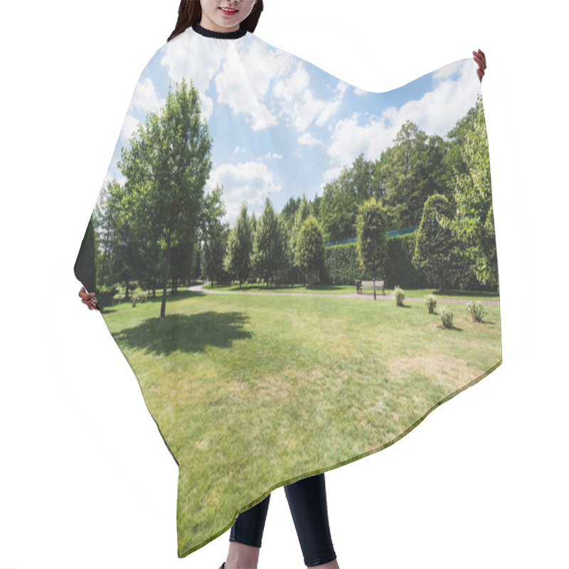 Personality  Shadows On Grass Near Green Trees And Small Bushes In Park  Hair Cutting Cape