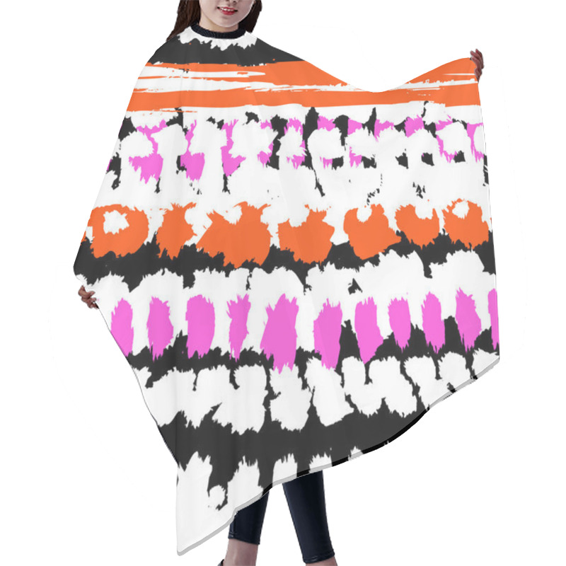 Personality  Striped Hand Painted Vector Seamless Pattern Hair Cutting Cape