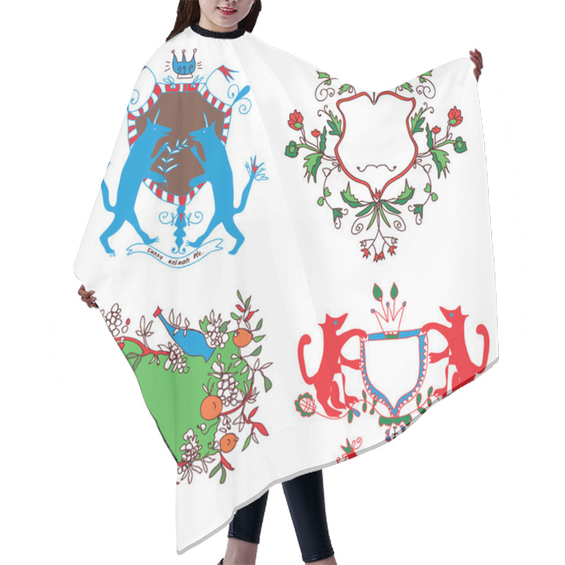 Personality  Coat Of Arms Set - Funny Drawings Design Hair Cutting Cape