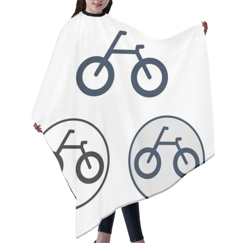 Personality  Simple Vector Bike Icon. Round Black And White Symbol Of Two-wheeled Personal Transport Hair Cutting Cape