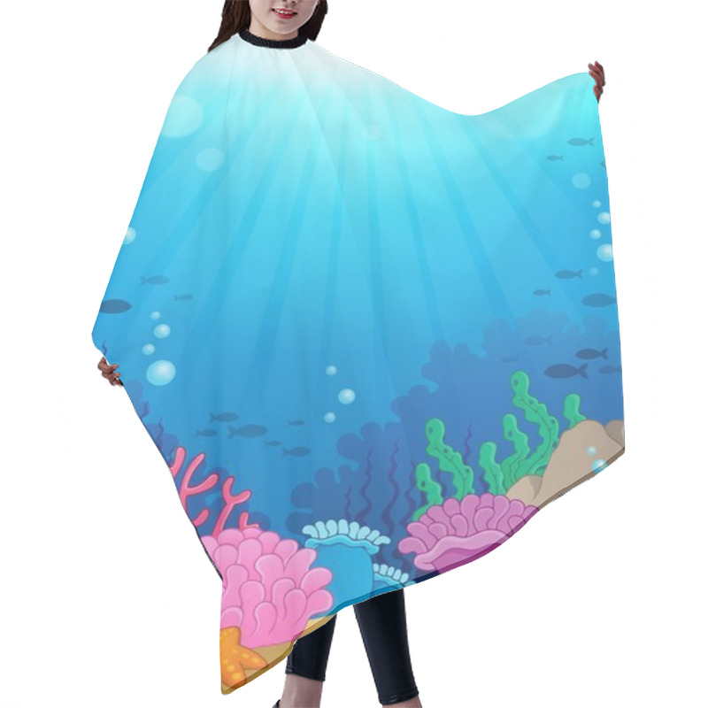 Personality  Ocean Underwater Theme Background 3 Hair Cutting Cape