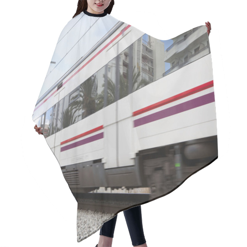 Personality  High-speed Train With Motion Blur Hair Cutting Cape