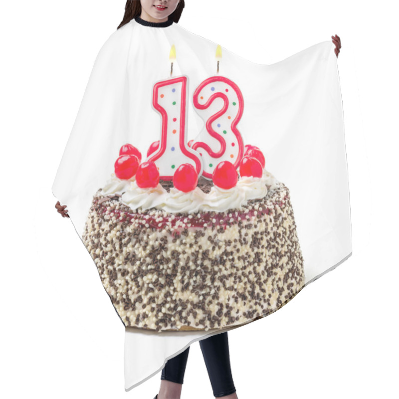 Personality  Birthday Cake With A Burning Candle Hair Cutting Cape