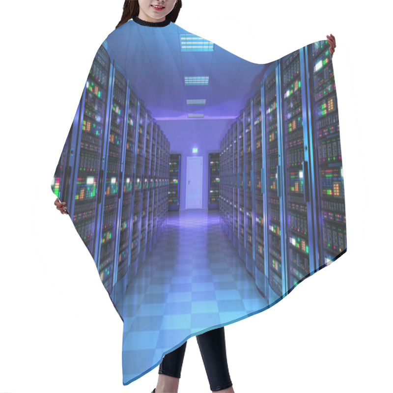 Personality  Server Room Interior In Datacenter Hair Cutting Cape