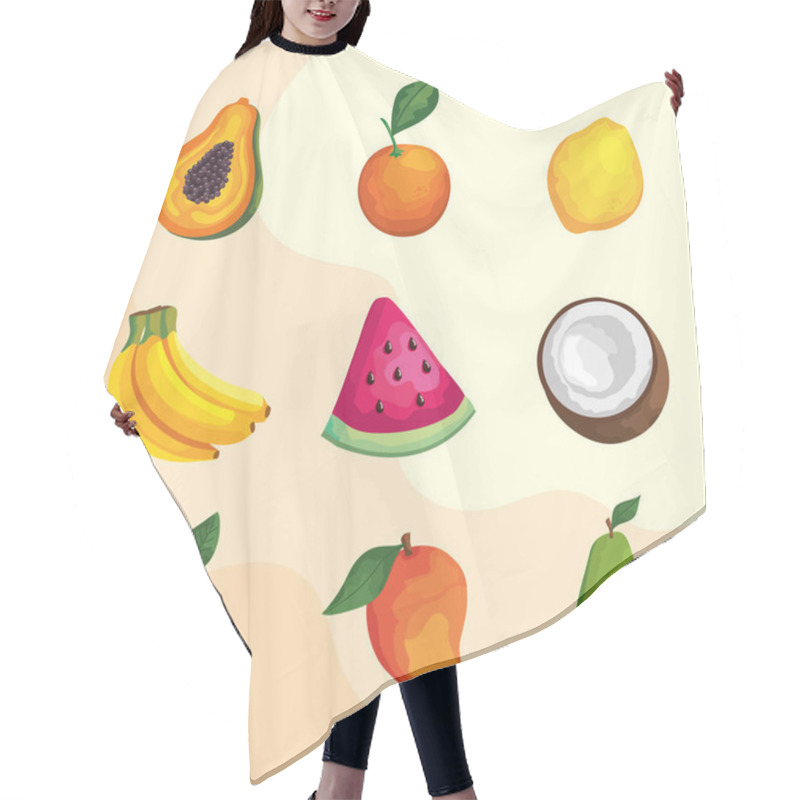 Personality  Nine Tropical Fruits Hair Cutting Cape