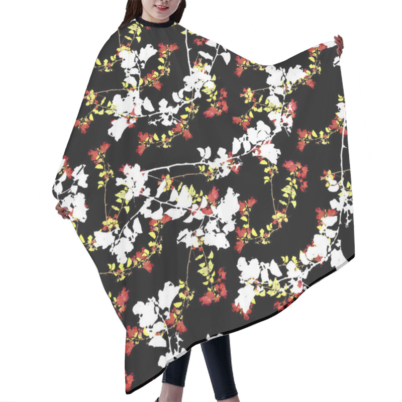 Personality  Chinoiserie Floral Collage Pattern Hair Cutting Cape