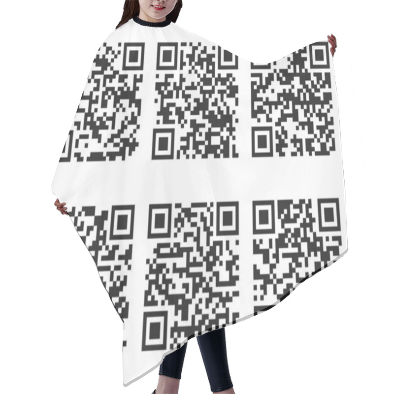 Personality  QR Code Ready To Use Isolated On White Background Hair Cutting Cape