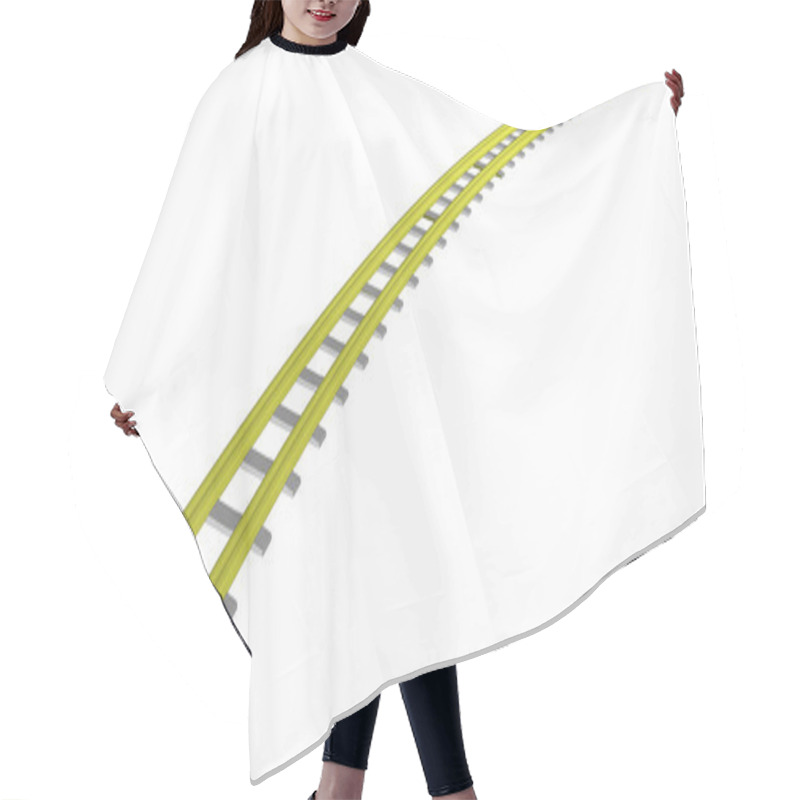 Personality  Vector Image Yellow Railway On White Hair Cutting Cape