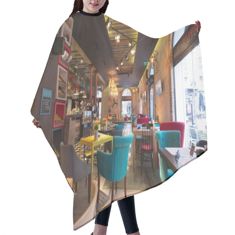 Personality  Interior Of A Modern Urban Restaurant Hair Cutting Cape