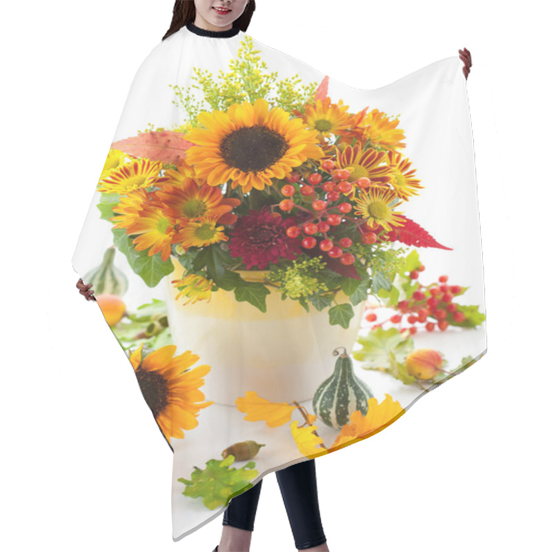 Personality  Autumnal Flowers Hair Cutting Cape