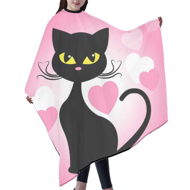 Personality  Cat Hearts Means Valentines Day And Cats Hair Cutting Cape