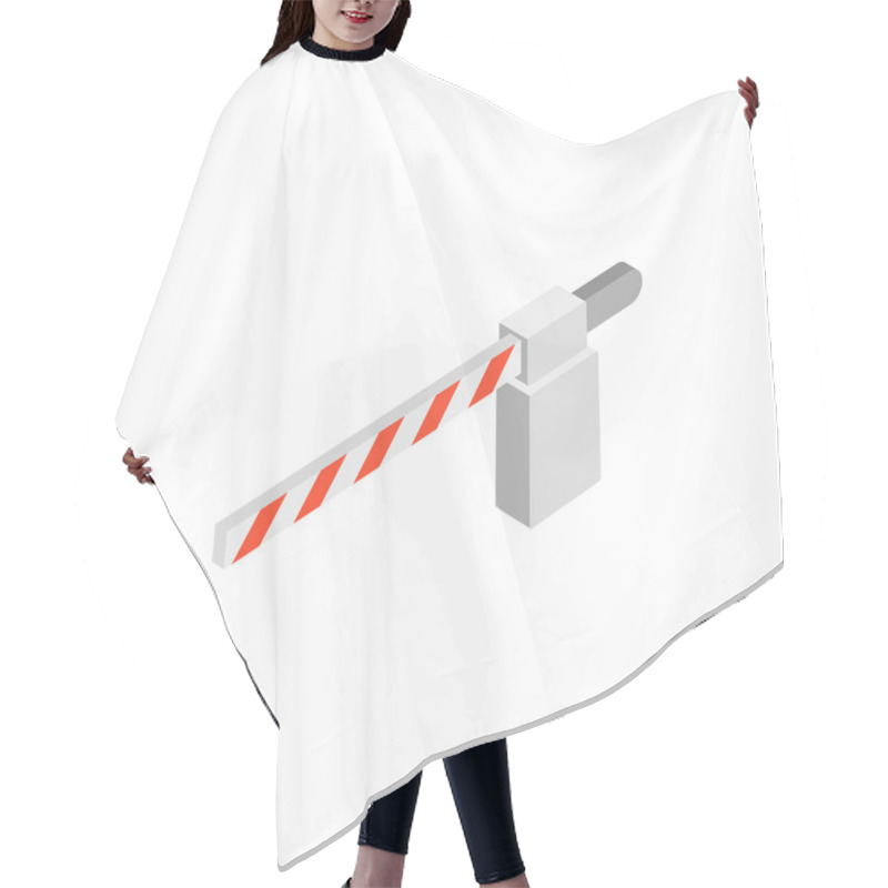 Personality  Railway Barrier Isometric 3d Icon Hair Cutting Cape