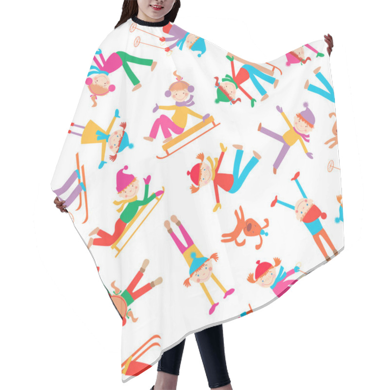 Personality  Joyful Kids In The Winter Hair Cutting Cape