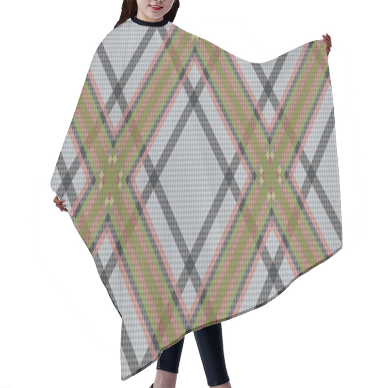 Personality  Rhombic Tartan Brown And Gray Fabric Seamless Texture Hair Cutting Cape