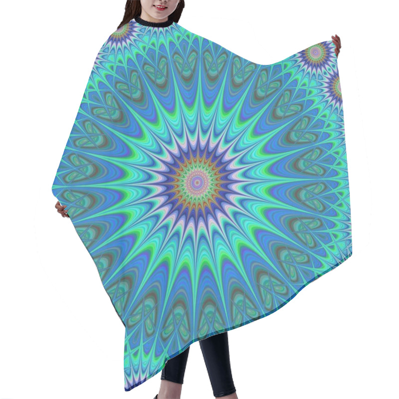 Personality  Blue Mandala Ornament Vector Background Design Hair Cutting Cape