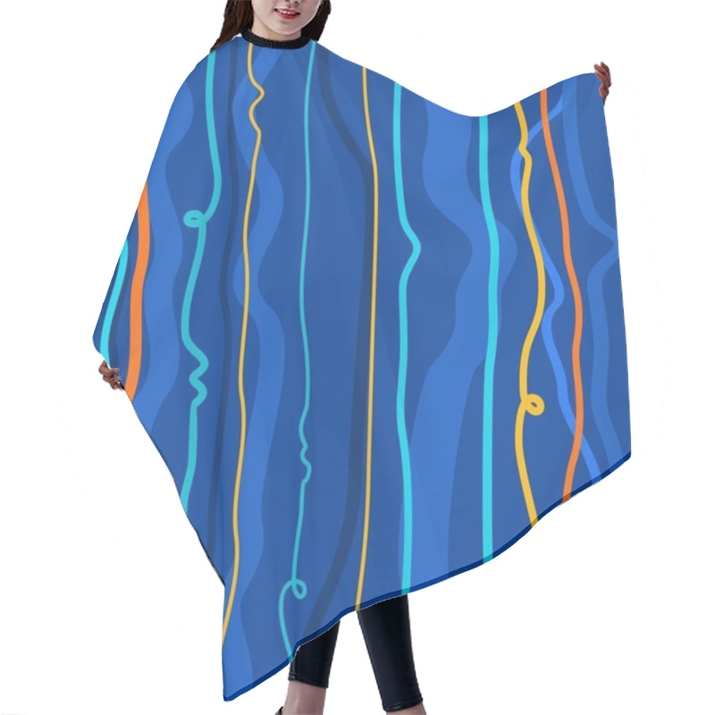 Personality  Background, Ribbon, Seamless, Blue. Hair Cutting Cape