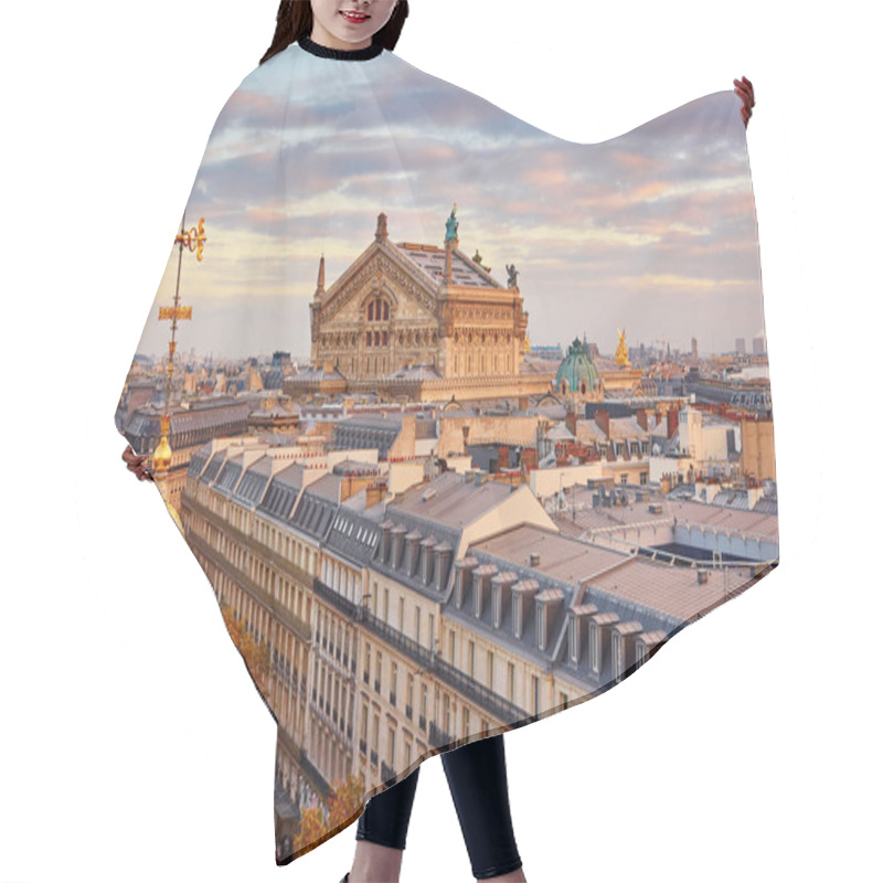 Personality  Parisian Skyline With Opera Garnier At Sunset Hair Cutting Cape