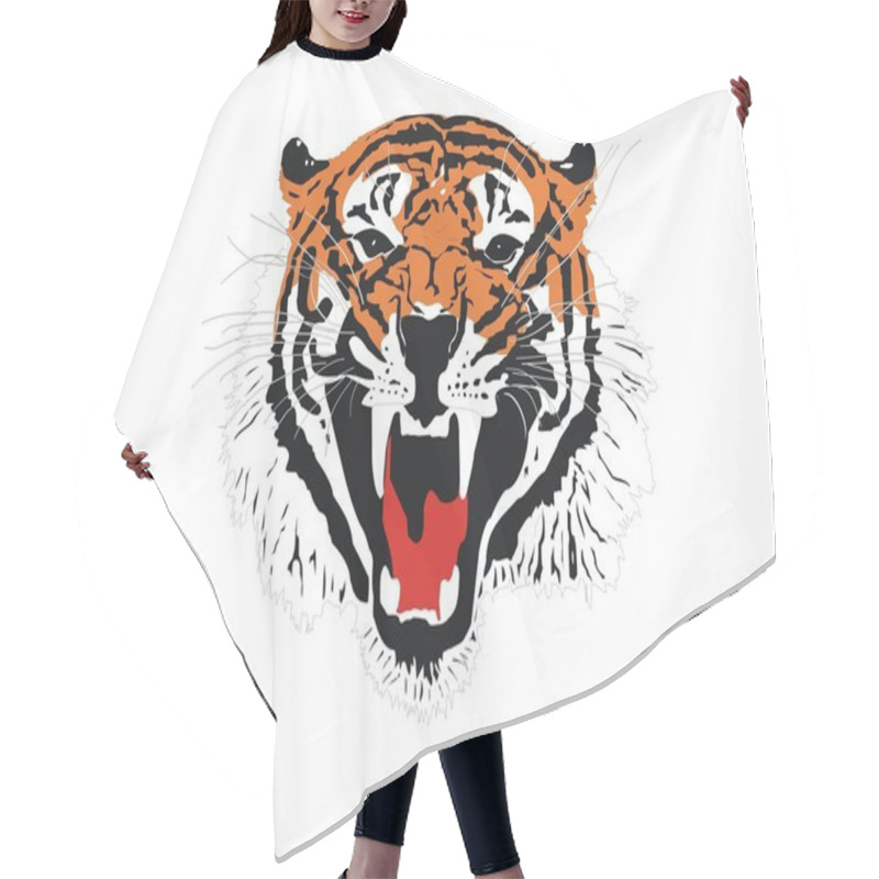 Personality  Tiger Hair Cutting Cape