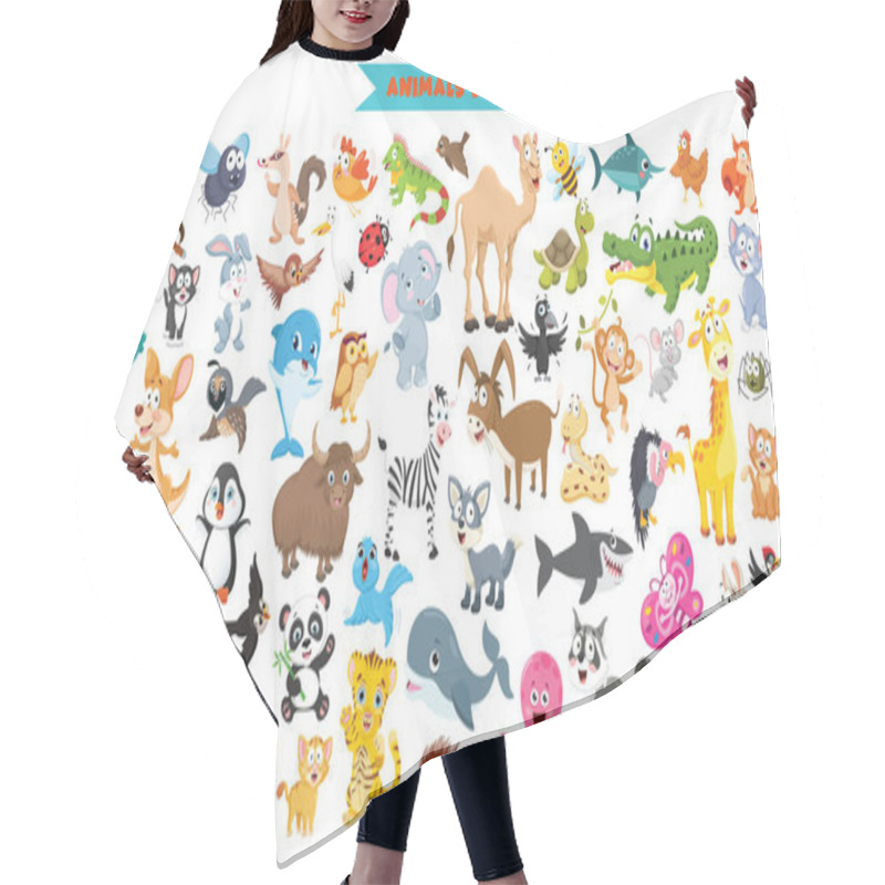 Personality  Collection Of Funny Cartoon Animals Hair Cutting Cape