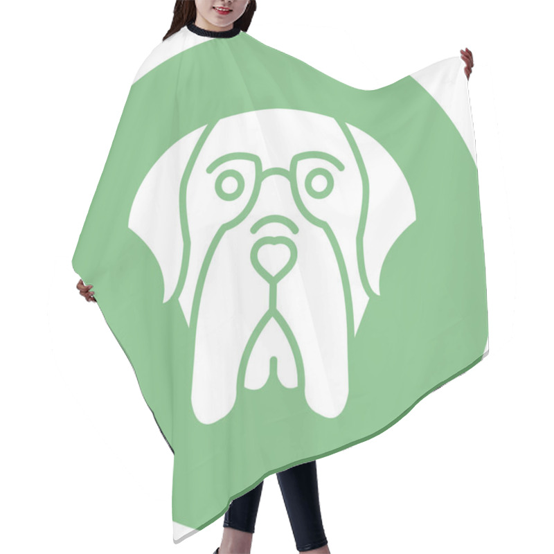 Personality  English Mastiff Dog Head Icon Vector Illustration Hair Cutting Cape