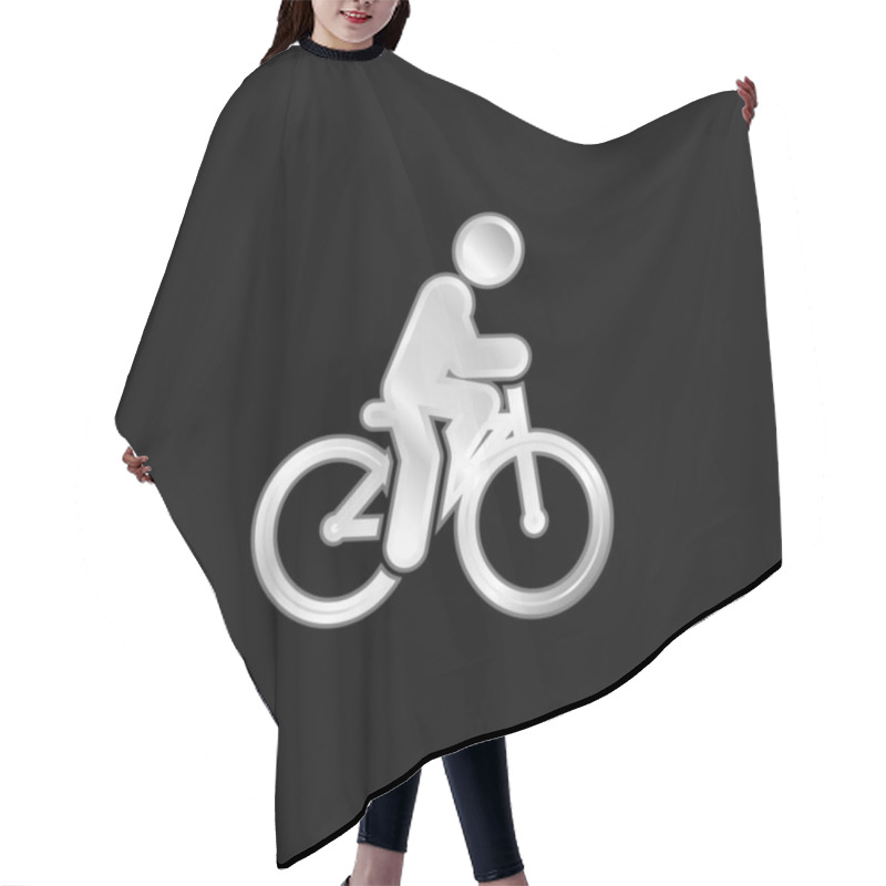 Personality  Bicycle Silver Plated Metallic Icon Hair Cutting Cape