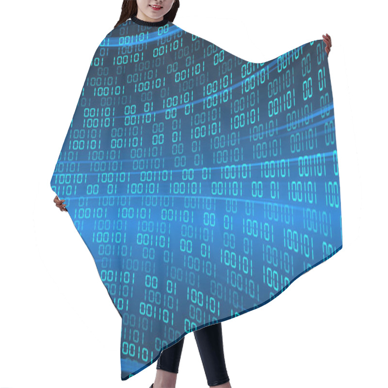 Personality  Blue Cyber Circuit Future Technology Concept Background Hair Cutting Cape