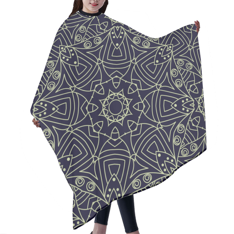 Personality  Seamless  Vector  Background With Mandala. Hair Cutting Cape