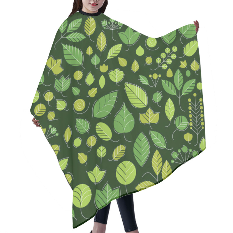 Personality  Green Tree Leaves Hair Cutting Cape