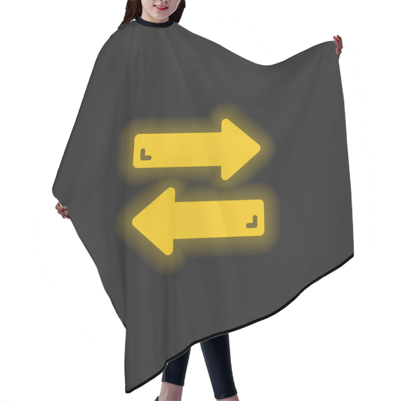 Personality  Arrows Yellow Glowing Neon Icon Hair Cutting Cape