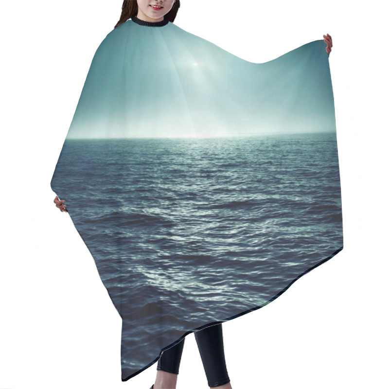 Personality  Mysterious Seascape. Glowing Supernatural Background. Hair Cutting Cape