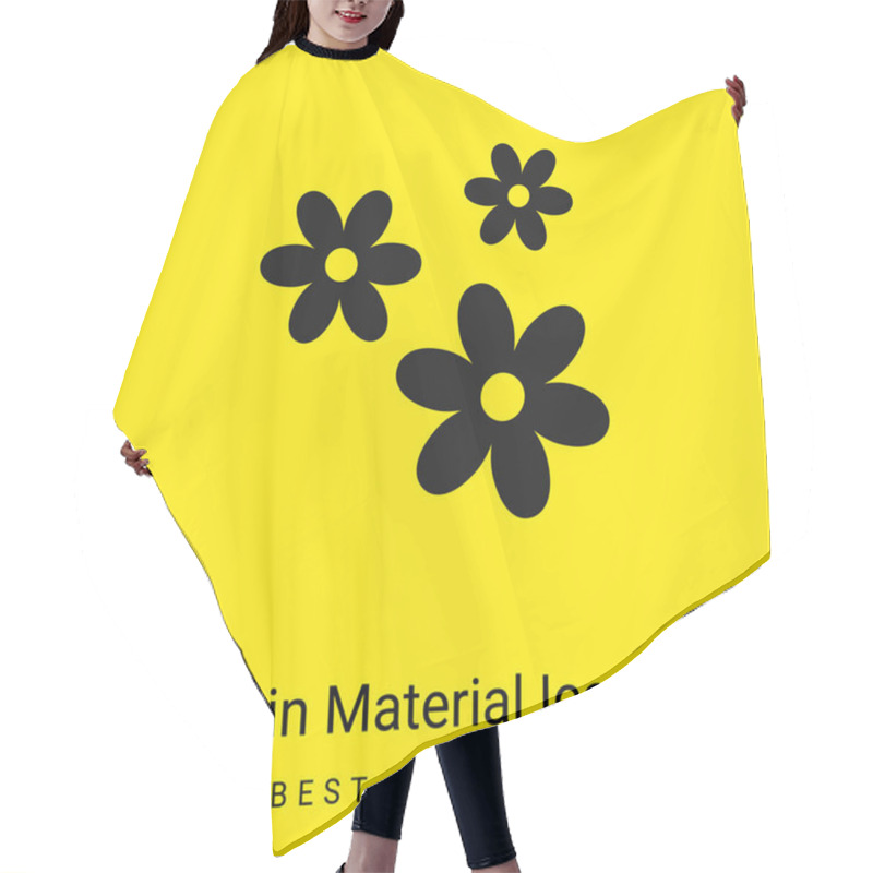 Personality  3 Flowers Minimal Bright Yellow Material Icon Hair Cutting Cape