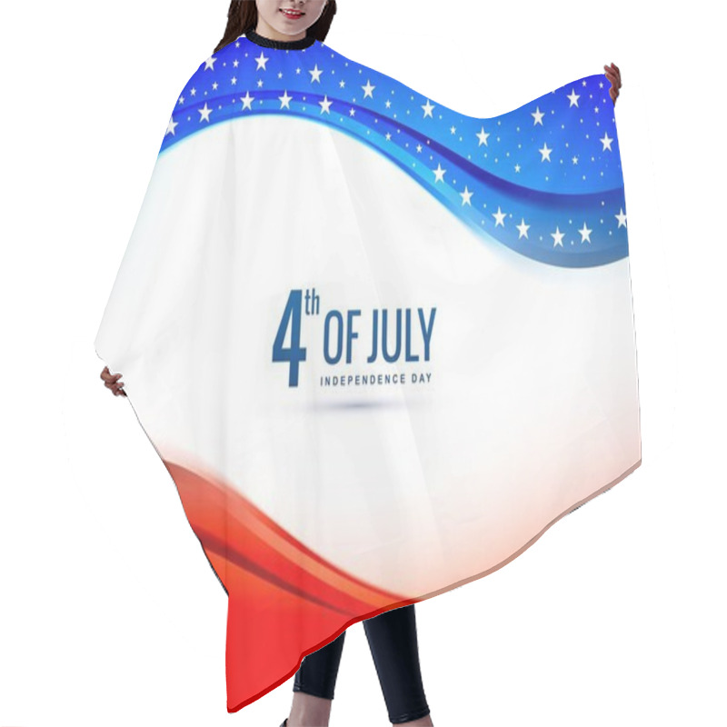 Personality  Elegant Flag Of United States Of America On Wave Background Hair Cutting Cape