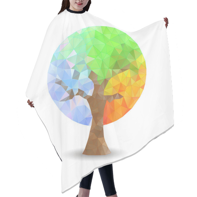 Personality  Polygonal Tree Seasons Hair Cutting Cape