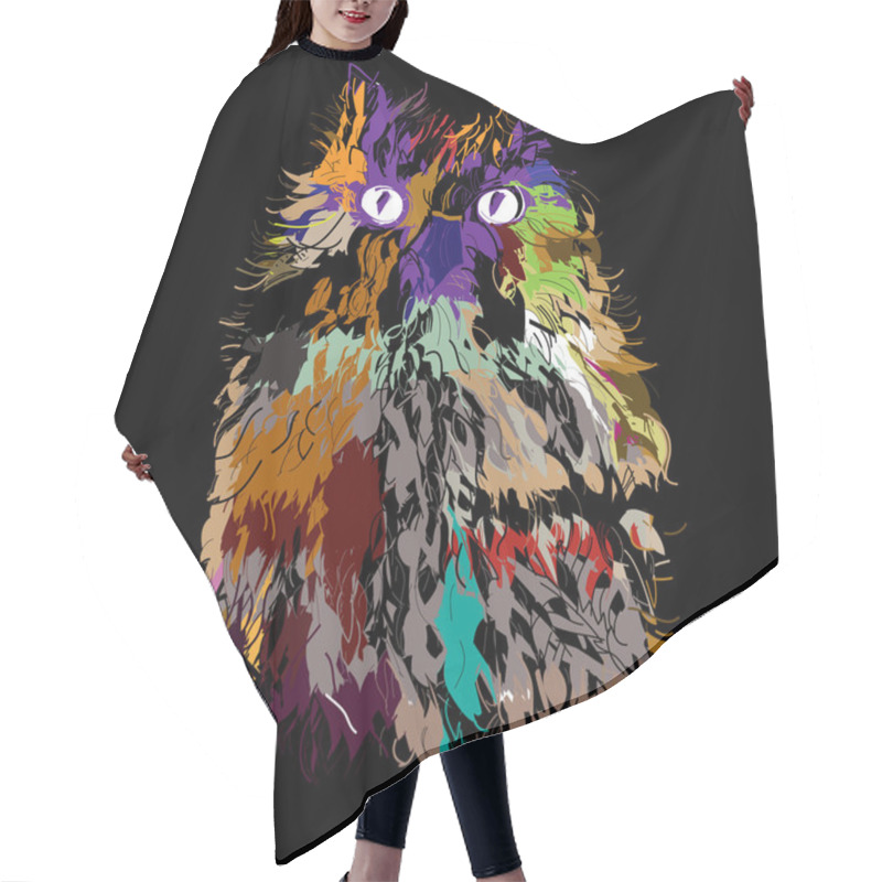 Personality  Owl On An Black Background Hair Cutting Cape