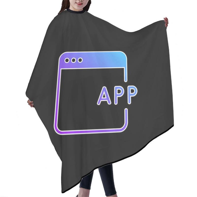 Personality  App Blue Gradient Vector Icon Hair Cutting Cape