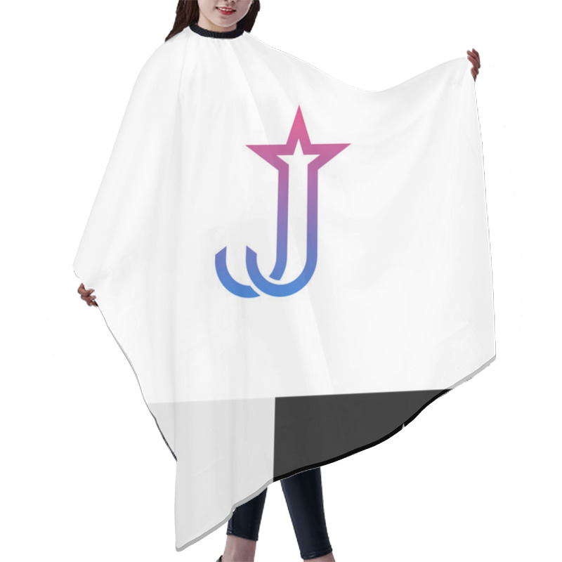 Personality  Letter J Logo Hair Cutting Cape