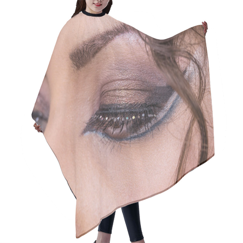 Personality  Female Eye. Egypt Style. Hair Cutting Cape