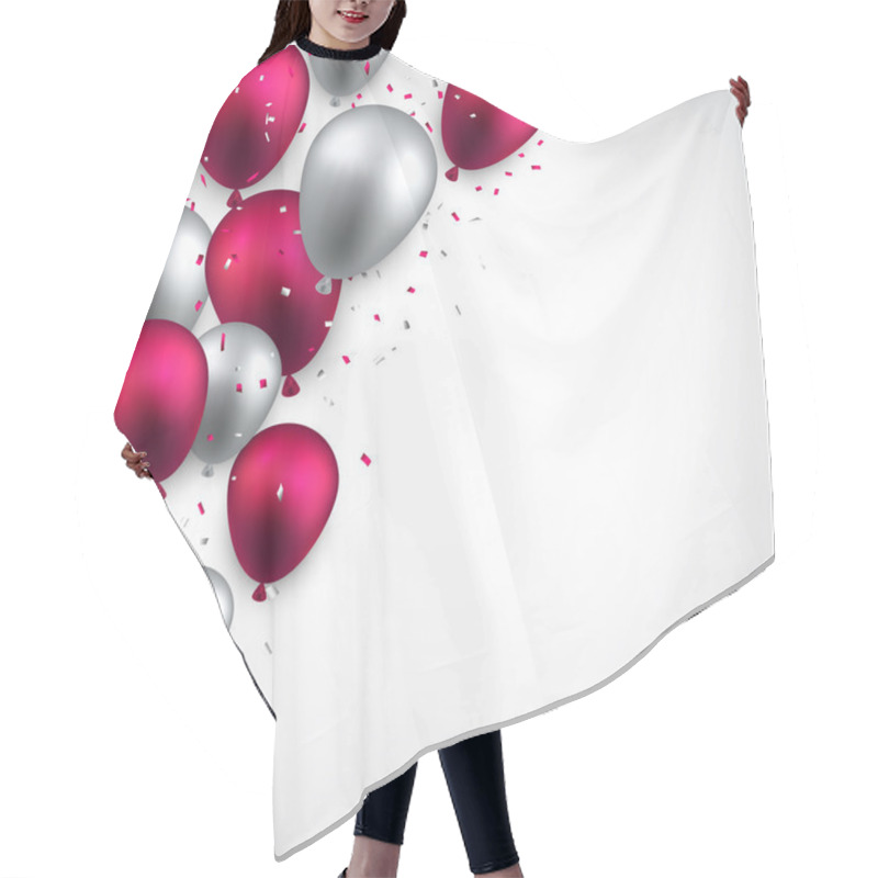 Personality  Background With Balloons. Hair Cutting Cape