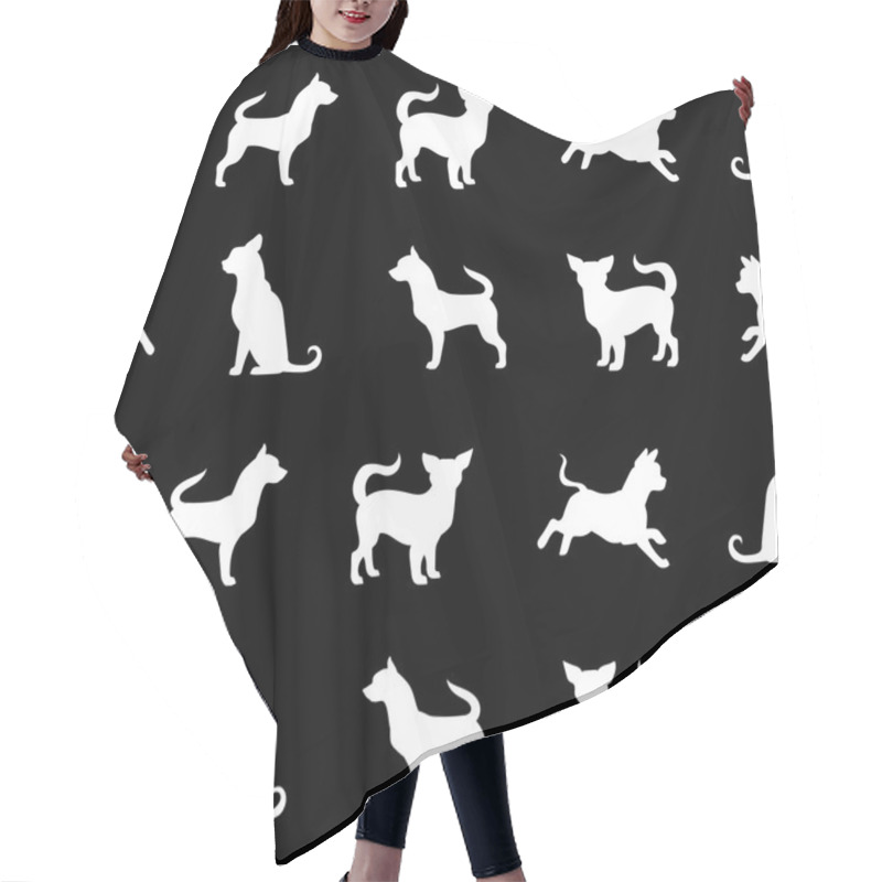 Personality  Vector Chihuahua Small Dog Seamless Pattern. Hair Cutting Cape